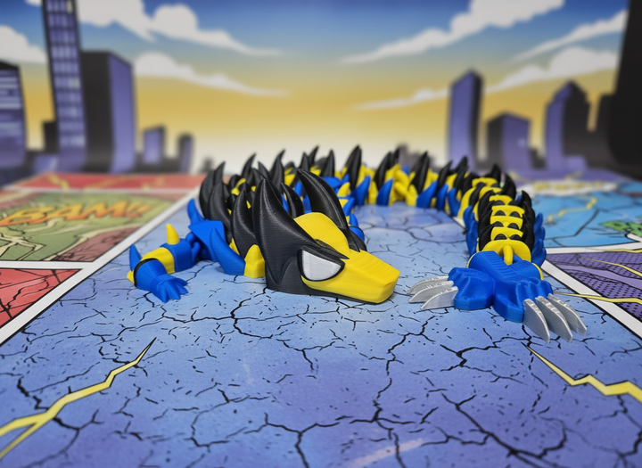 Wolverine Mutant Dragon, Articulated 3D Printed Figure
