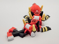 Firefighter Mini Dragon - Articulated 3D Printed Fidget Toy 3