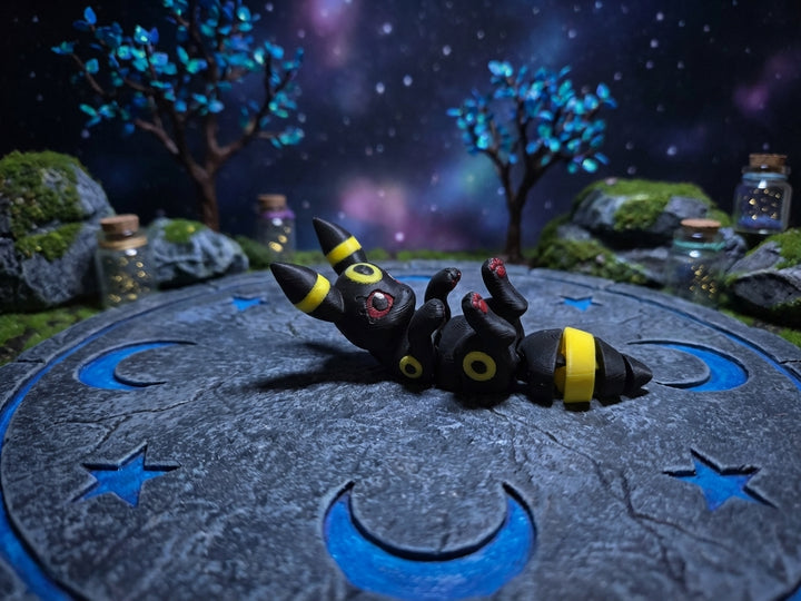 Flexi Umbreon Figurine - Articulated 3D Printed Desk Toy