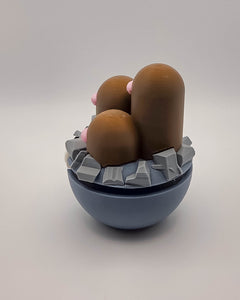 Dugtrio Pokeball Figure - 3D Printed Gamer Desk Decor, Collector Item 3