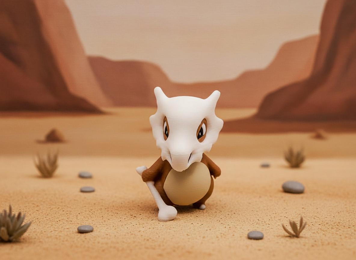 Cubone PokeMini Figure - 3D Printed Gamer Desk Decor 1