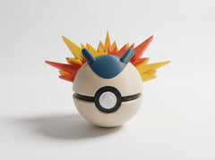 Cyndaquil Pokeball Replica - 3D Printed Figure for Gamer Desk Decor 2