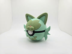 Sprigatito Pokeball Figure, 3D Printed Grass Cat Gamer Desk Decor 6
