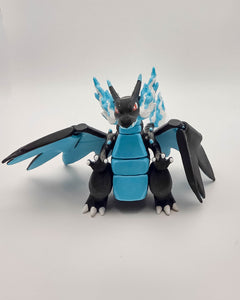 Articulated Mega Charizard X Figure, 3D Printed Gamer Desk Toy 2