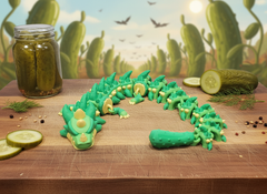 Pickle Dragon, Articulated Fidget Toy, Quirky Desk Decor 4