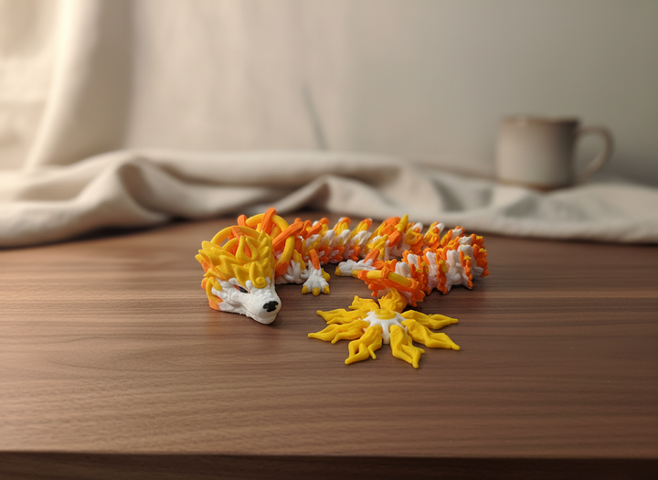 Articulated Solar Dragon - Large 25-Inch Fidget Toy and Fantasy Figure