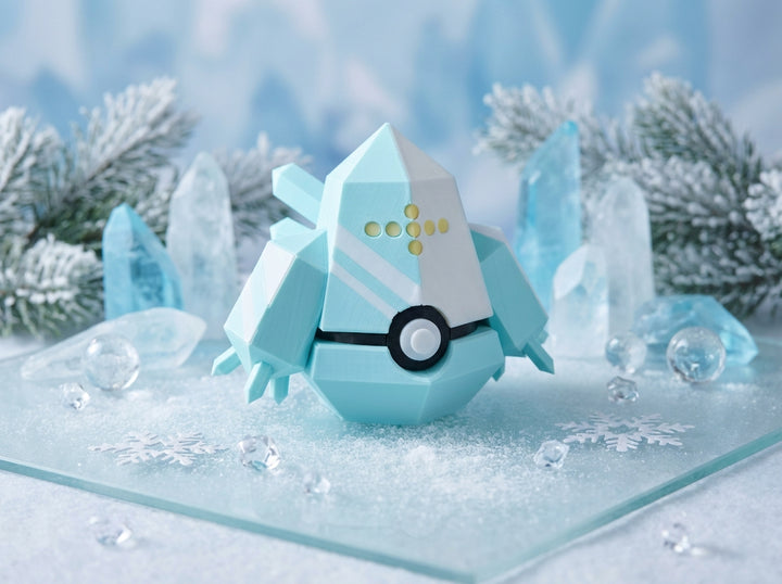 Regice Pokeball - 3D Printed Video Game Replica, Geek Desk Decor