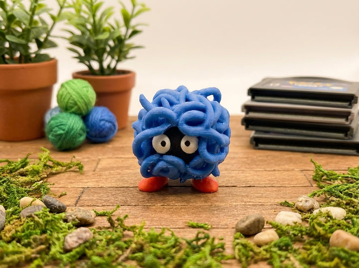 Tangela PokeMini Figure - 3D Printed Blue Miniature Collectible