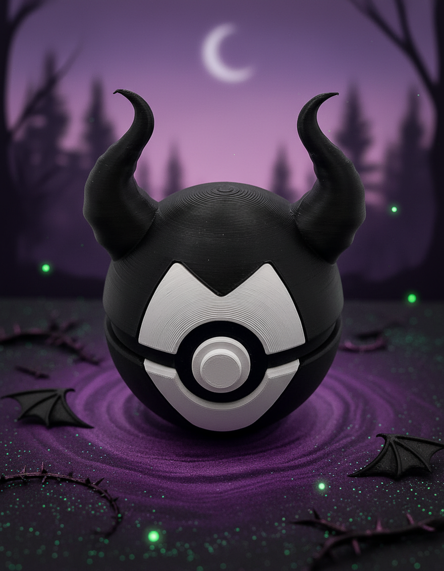 Maleficent Inspired Pokeball - 3D Printed Villain Collector Prop 1