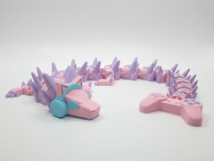 Articulated Gamer Dragon - Pink Fidget Toy and Desk Decor 4