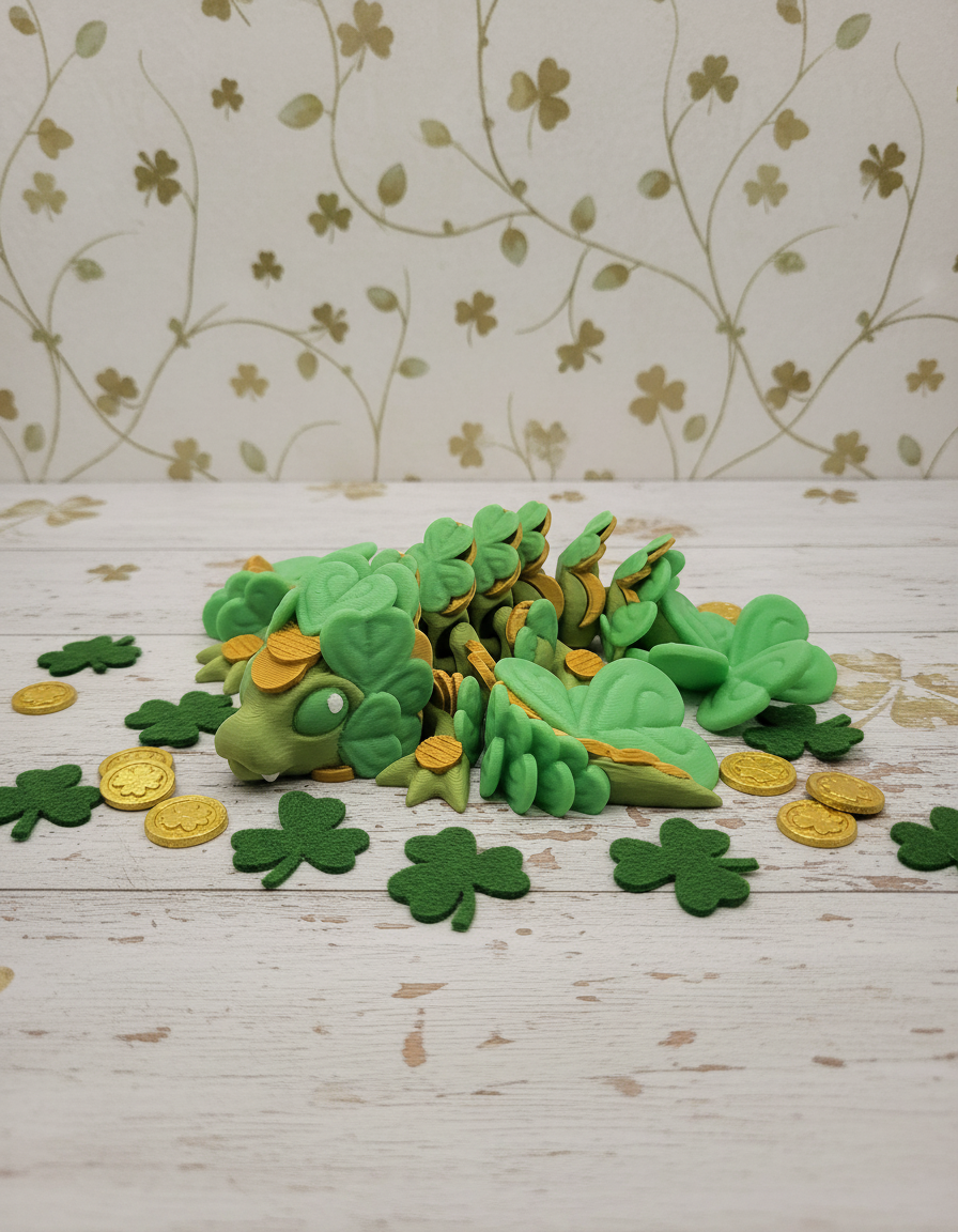 Clover Wyvern - Articulated St. Patrick's Day Dragon Fidget Toy 1