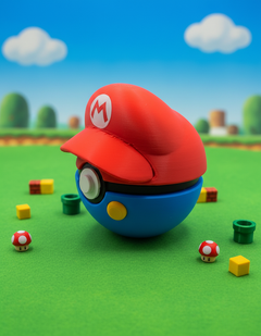 Mario Pokeball - 3D Printed Video Game Mashup Figure 4