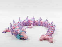 Articulated Gamer Dragon - Pink Fidget Toy and Desk Decor 3