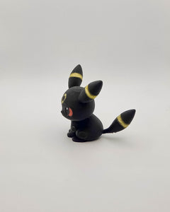 Umbreon Figure, 3D Printed Fan Art - Black and Gold Desk Decor 3