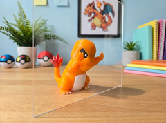 Charmander Pushing Glass Figurine, 3D Printed Gamer Desk Decor 1