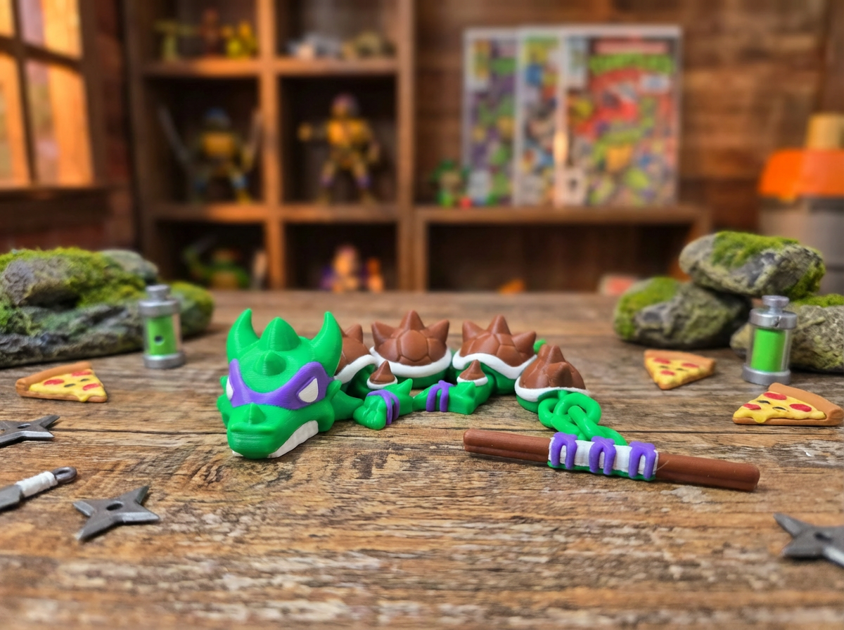 TMNT Donatello Mini Dragon - Articulated Fidget Toy Figure 1