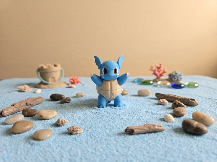 Wartortle PokeMini Figure - 3D Printed Miniature Collectible