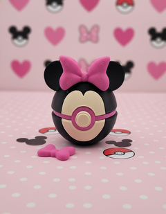 Minnie Mouse Pokeball - 3D Printed Figure, Cartoon Mashup Decor 1