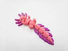 Flexi Axolotl Figurine - Articulated Fidget Toy, Pink Desk Pet 4