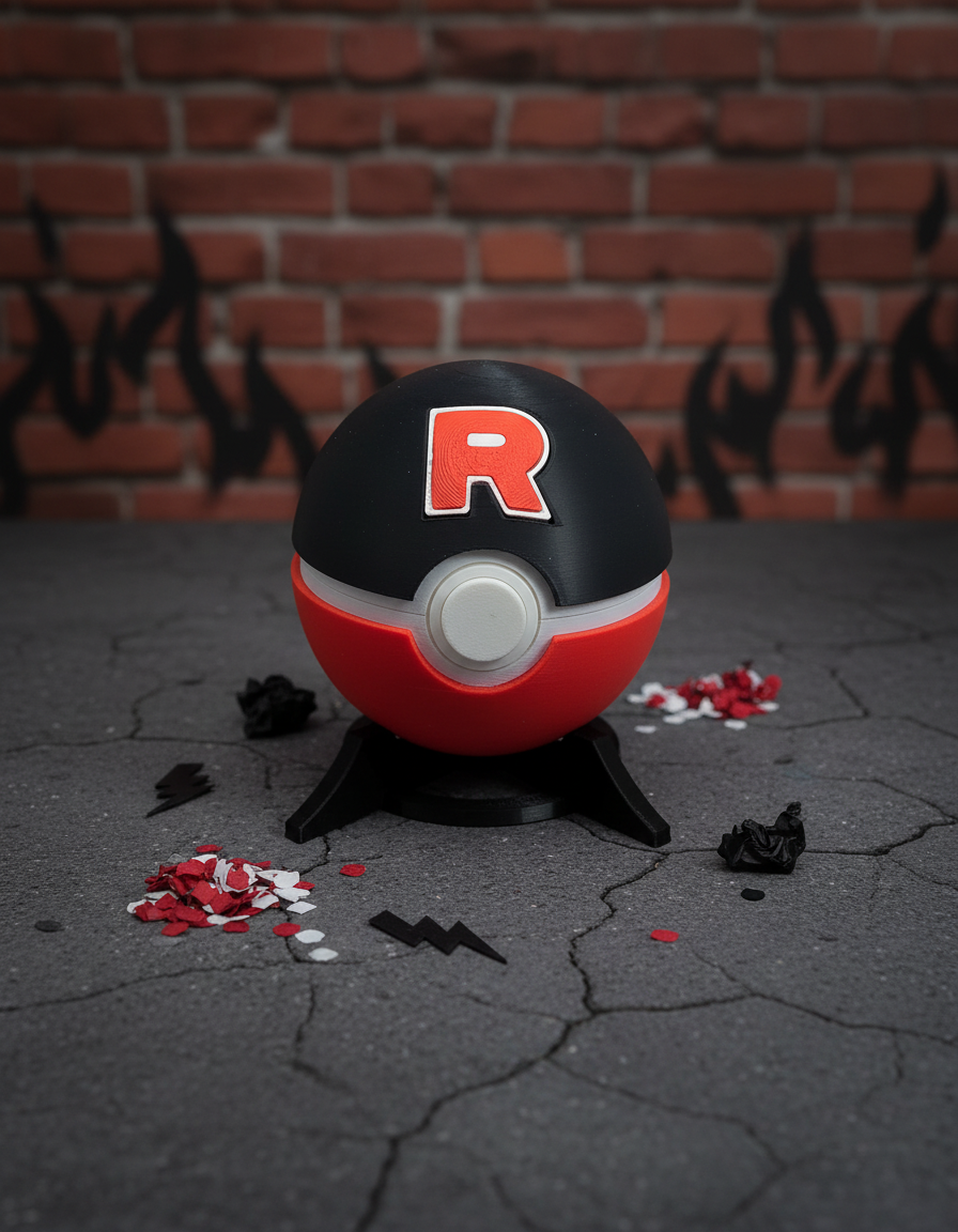 Team Rocket Pokeball - Functional 3D Printed Prop and Storage Box 1