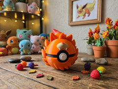 Pombon Pokeball - Custom Fire-Type Pokemon Inspired 3D Printed Collectible 1