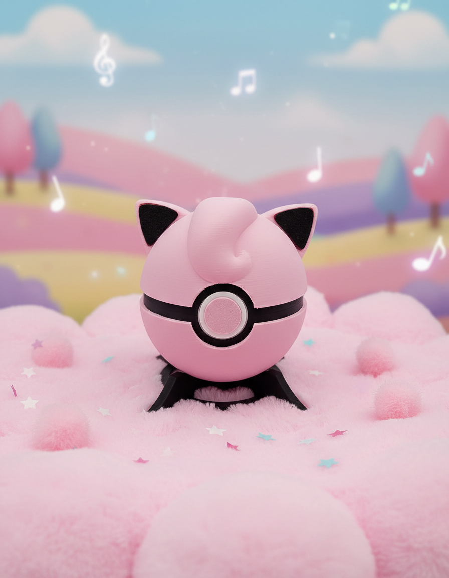 Jigglypuff Pokeball - Functional 3D Printed Prop for Cosplay or Desk Decor 1