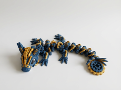 Articulated Steampunk Dragon - Small Figure - Blue and Gold 5