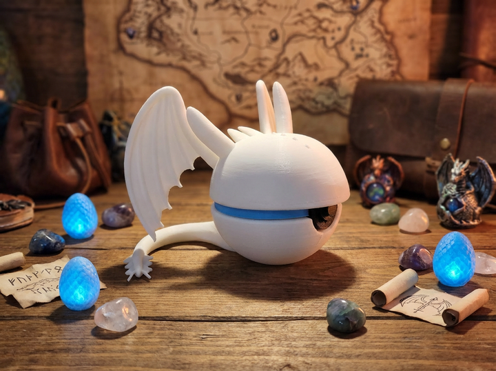 Lightfury Pokeball, 3D Printed Crossover Dragon Figure