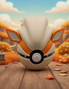 Arcanine Pokeball Figure, 3D Printed Collector's Item, Video Game Desk Decor 2