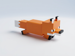Minecraft Fox Figure - 3D Printed Voxel Art, Gamer Desk Decor 4