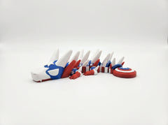 Articulated Captain America Dragon - Patriotic Superhero Fidget Desk Toy 3
