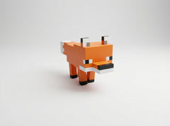 Minecraft Fox Figure - 3D Printed Voxel Art, Gamer Desk Decor 5