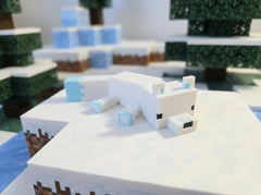 Minecraft Arctic Fox Figure, 3D Printed Pixel Art Statue 5