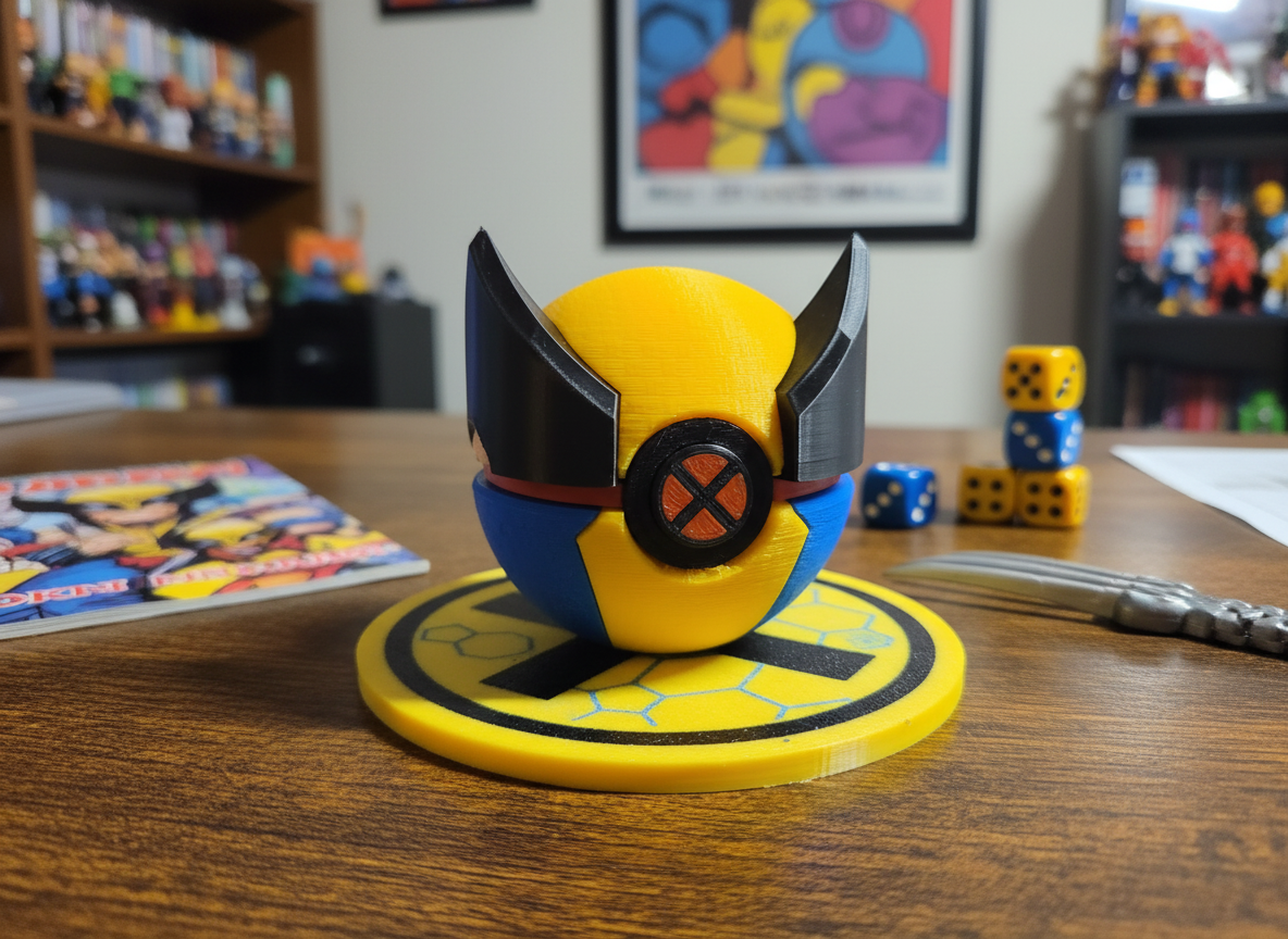 Wolverine Pokeball Collectible with Display Stand 1