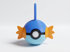Mudkip Pokeball - 3D Printed Figure, Hoenn Starter Decor 2