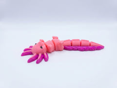 Flexi Axolotl Figurine - Articulated Fidget Toy, Pink Desk Pet 3