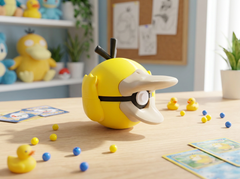 Psyduck Pokeball - 3D Printed Pokemon Replica, Display Prop 1