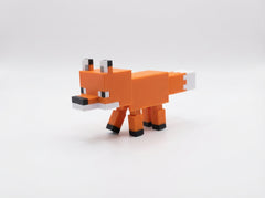 Minecraft Fox Figure - 3D Printed Voxel Art, Gamer Desk Decor 2