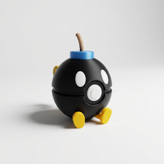 Bobomb Pokeball Figure - Video Game Mashup, 3D Printed Gamer Desk Decor 2