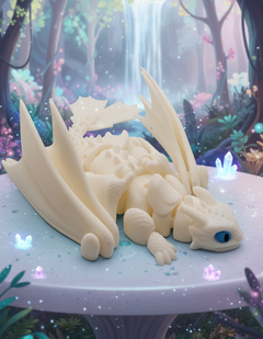 Light Fury Articulated Dragon - Poseable Fidget Toy, Fantasy Desk Decor 1