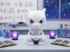 Mewtwo Figurine, 3D Printed Collectible Statue, Gamer Desk Decor 4