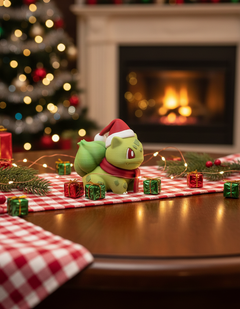 Christmas Bulbasaur Figure - 3D Printed Holiday Desk Decor 5