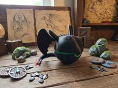 Toothless Dragon Pokeball Prop - 3D Printed Fan Art Collectible 5