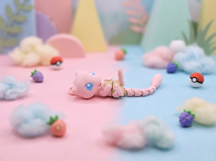 Mew Flexi Articulated Figurine, Pink Pokemon Fidget Desk Toy