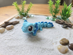 Flexi Axolotl Fidget Toy - Blue Articulated Desk Buddy Figure 1