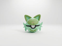 Sprigatito Pokeball Figure, 3D Printed Grass Cat Gamer Desk Decor 2