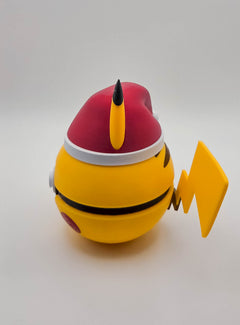 Santa Pikachu Pokeball, 3D Printed Holiday Figure, Gamer Desk Decor 3