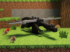 Minecraft Enderdragon Figure - Articulated Desk Toy with Stand 3