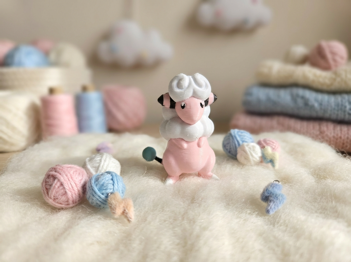 Flaffy PokeMini - 3D Printed Collector Figure, Pink