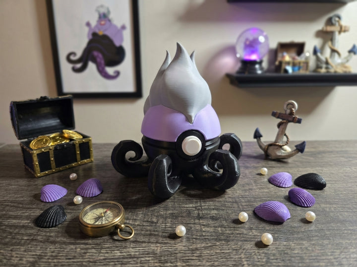 Ursula Pokeball Figure - 3D Printed Sea Witch Villain Collector's Item